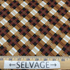 Mad For Plaid | Bias Argyle | Brown | Black | White | Quilting Fabric | 100% Cotton | 44 Wide | By The Yard