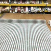 Distressed Striped Printed Fabric in Spruce Green / Brown / Off White | Upholstery / Curtains | 54" Wide | By the Yard