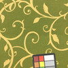 Green and Tan Scrollwork Fabric | Indoor / Outdoor | Upholstery / Drapery | 54 Wide | By the Yard
