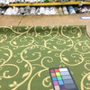 Green and Tan Scrollwork Fabric | Indoor / Outdoor | Upholstery / Drapery | 54 Wide | By the Yard