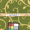 Green and Tan Scrollwork Fabric | Indoor / Outdoor | Upholstery / Drapery | 54 Wide | By the Yard