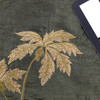 Embroidered Palm Tree Crushed Taffeta Fabric in Dark Green and Light Green | Drapery / Apparel | 54" Wide | By the Yard
