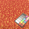 Floral Fabric in Red and Gold | Drapery / Upholstery / Apparel | Polyester | 60 Wide | By the Yard