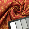 Floral Fabric in Red and Gold | Drapery / Upholstery / Apparel | Polyester | 60 Wide | By the Yard