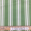 Striped Blackout Fabric in Green and Off White | Finished Blackout Curtain Lining | Drapery Fabric | 54" Wide | By the Yard