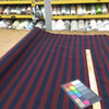 Horizontal Striped Fabric in Red and Navy Blue | Upholstery / Slipcovers | 54" Wide | By the Yard