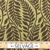 Fern Leaves Ogee Fabric in Green and Brown | Upholstery | Heavyweight | 54" Wide | By the Yard