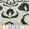 Deco Ogee Bargello Fabric in Grey / Black / Khaki | Home Decor / Curtains | 100% Cotton | 54" Wide | By the Yard
