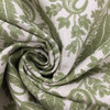 Leafy Paisley in Green and Beige | Drapery / Slipcovers / Upholstery | 54" Wide |  Fabric By the Yard