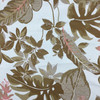 5 Yard Piece of Tropical Foliage Fabric in Tan / White / Pink | Upholstery | Heavyweight | 54" Wide | By the Yard