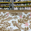 5 Yard Piece of Tropical Foliage Fabric in Tan / White / Pink | Upholstery | Heavyweight | 54" Wide | By the Yard