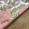 5 Yard Piece of Tropical Foliage Fabric in Tan / White / Pink | Upholstery | Heavyweight | 54" Wide | By the Yard