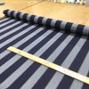 4.375 Yard Piece of Striped Indoor / Outdoor Fabric in Dark and Mottled Light Blue | Water-Friendly Upholstery | 54" Wide | By the Yard