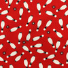 Modern Bowling Pins in Red / White / Black | Quilting Fabric | 44" Wide | 100% Cotton | By The Yard | Kanvas "It's a Strike"