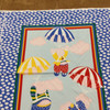 Pigs with Parachuttes Baby Quilt Panel | Primary Colors on Blue | 36 inch Panel | Juvenile Nursery Fabric | 44 Wide | 100% Cotton | By The Panel