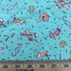 Beach Theme in Mint Green Fabric | Pre Quilted | Juvenile | Nursery  | 44 Inch Wide | 100% Cotton |  Poly Backed | Sold by the yard