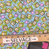 Letter Blocks in Turquoise | Green | Yellow | Purple |  Juvenile Flannel Fabric | 44 Wide | 100% Cotton | By The Yard
