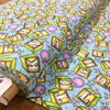 Letter Blocks in Turquoise | Green | Yellow | Purple |  Juvenile Flannel Fabric | 44 Wide | 100% Cotton | By The Yard