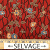 Floral in Red / Blue / Peach / Black | Quilting Fabric | 44" Wide | 100% Cotton | By The Yard | P&B Textiles "Antebellum Circa 1845"