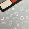 White Mini Baby Print on Light Blue Fabric  | 100% Cotton | 60 inch Wide | By the Yard