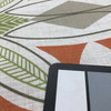 Geometric Fabric in Green / Orange / Grey / Natural Off White | Home Decor / Upholstery / Drapery | 95% Polyester / 5% Linen | 54" W | Regal Fabrics "Meyers in Coral"
