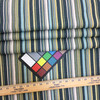 4 Yard Piece of Filmore in color Chambray | Stripes | Blues / Green / White | Medium Weight Upholstery / Drapery Fabric | 54" Wide | By the Yard