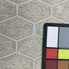 3.87 Yard Piece of Light Taupe Honeycomb Pattern Chenille Upholstery Fabric | Common Upholstery Blend | 54 inch Wide