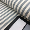 Striped Fabric in Blue-Grey and Off White | Upholstery / Slipcovers | 54" Wide | By the Yard | Longboard in Chambray