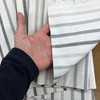 Striped Fabric in Natural Off-White / Mint Green / Grey / Brown  | Upholstery / Slipcovers / Drapery | 54" Wide | By the Yard | Tabitha in Multi