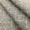 Pre-Quilted Geometric Fabric in Charcoal with Beige Variegated Boucle | Upholstery | Heavy Weight | Backed with Batting | 54" Wide | By the Yard | Herring in Charcoal