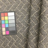 Pre-Quilted Geometric Fabric in Charcoal with Beige Variegated Boucle | Upholstery | Heavy Weight | Backed with Batting | 54" Wide | By the Yard | Herring in Charcoal