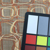 Geometric Squares Jacquard Fabric in Orange and Beige | Upholstery | 54" Wide | By the Yard | Corso in Poppy