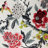 Floral with Birds Home Decor Fabric | Pink / Grey / Black / Green / Off White | Curtains / Light Upholstery | 100% Cotton | 54" Wide | By the Yard | Waverly "Candid Moment" in Ebony