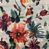 Watercolor Floral Home Decor Fabric | Orange / Teal / Red / Green / Grey | Curtains / Light Upholstery | 100% Cotton | 54" Wide | By the Yard | Kaufmann "Expressionism" in Fiesta