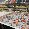 Watercolor Floral Home Decor Fabric | Orange / Teal / Red / Green / Grey | Curtains / Light Upholstery | 100% Cotton | 54" Wide | By the Yard | Kaufmann "Expressionism" in Fiesta