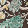 Jacobean Tree Home Decor Fabric | Brown / Green / Yellow | Curtains / Light Upholstery | Linen / Rayon | 54" Wide | By the Yard | Kaufmann "Ravello" Chestnut