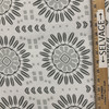 Modern Floral Home Decor Fabric | Grey and White | Curtains / Light Upholstery | Cotton / Rayon | 54" Wide | By the Yard