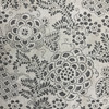 Stenciled Floral Home Decor Fabric | Grey and Off-White | Curtains / Light Upholstery | Linen / Rayon | 54" Wide | By the Yard | PKL Studio "Katazome Garden" in Cinder