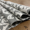 Scroll Damask Fabric | Off White / Grey / Charcoal | Upholstery | 54" Wide | By the Yard