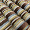 Textured Striped Fabric  | Brown / Green / Blue | Heavyweight Upholstery | 54" Wide | By the Yard
