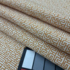 Greek Tile Jacquard Fabric | Orange and Off White | Upholstery / Drapery | 54" Wide | By the Yard