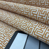 Greek Tile Jacquard Fabric | Orange and Off White | Upholstery / Drapery | 54" Wide | By the Yard