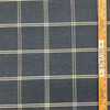 Windowpane Plaid Fabric | White on Heathered Blue | Upholstery | 54" Wide | By the Yard | Felt-Backed