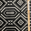 Geometric Chenille Fabric | Black / Grey / Silver | Heavyweight Upholstery | 54" Wide | By the Yard