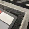 Geometric Chenille Fabric | Black / Grey / Silver | Heavyweight Upholstery | 54" Wide | By the Yard