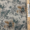 Contemporary Floral Jacquard Fabric | Grey / Bronze / Jade / Off White | Upholstery | 54" Wide | By the Yard