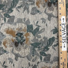 Contemporary Floral Jacquard Fabric | Grey / Bronze / Jade / Off White | Upholstery | 54" Wide | By the Yard