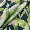 Richloom Solarium Mekko Outdoor Emerald | Outdoor Home Decor Fabric | Tropical Leaves in Teal / Blue / Green | 54" Wide