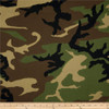 Poly/Cotton Twill Woodland Camouflage Brown/Green/Black | Medium Weight Twill Fabric | Home Decor Fabric | 60" Wide