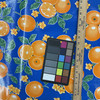 Oilcloth Oranges Blue | Heavyweight Oilcloth Fabric | Home Decor Fabric | 47" Wide